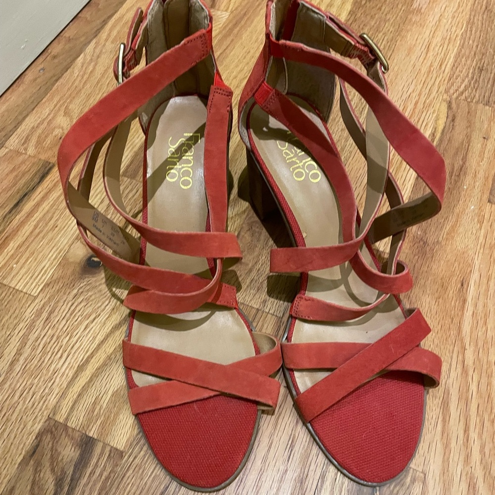 Franco Sarto Women's Vibrant Red Strappy Sandals